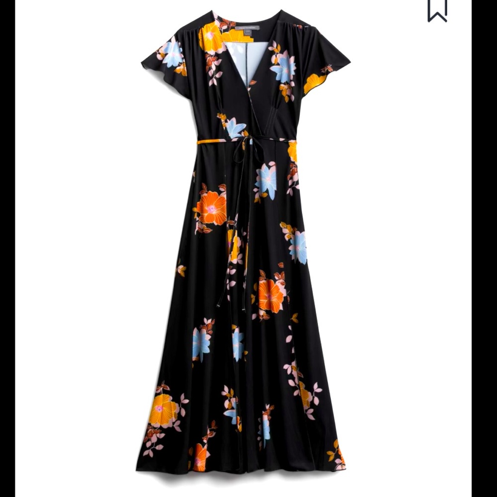 FRENCH CONNECTION TALEAH KNIT WRAP MAXI DRESS